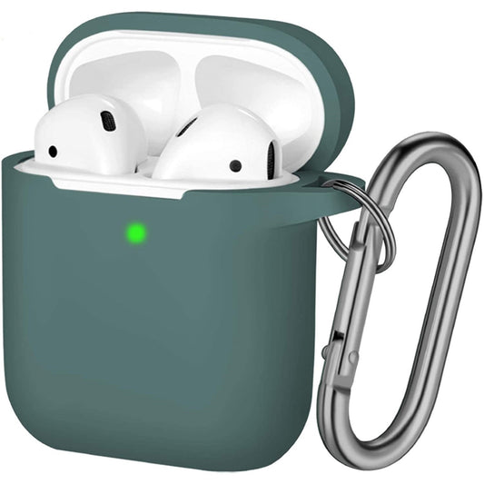 Husa AirPods cu Inel Prindere Verde Inchis - vivimall.ro