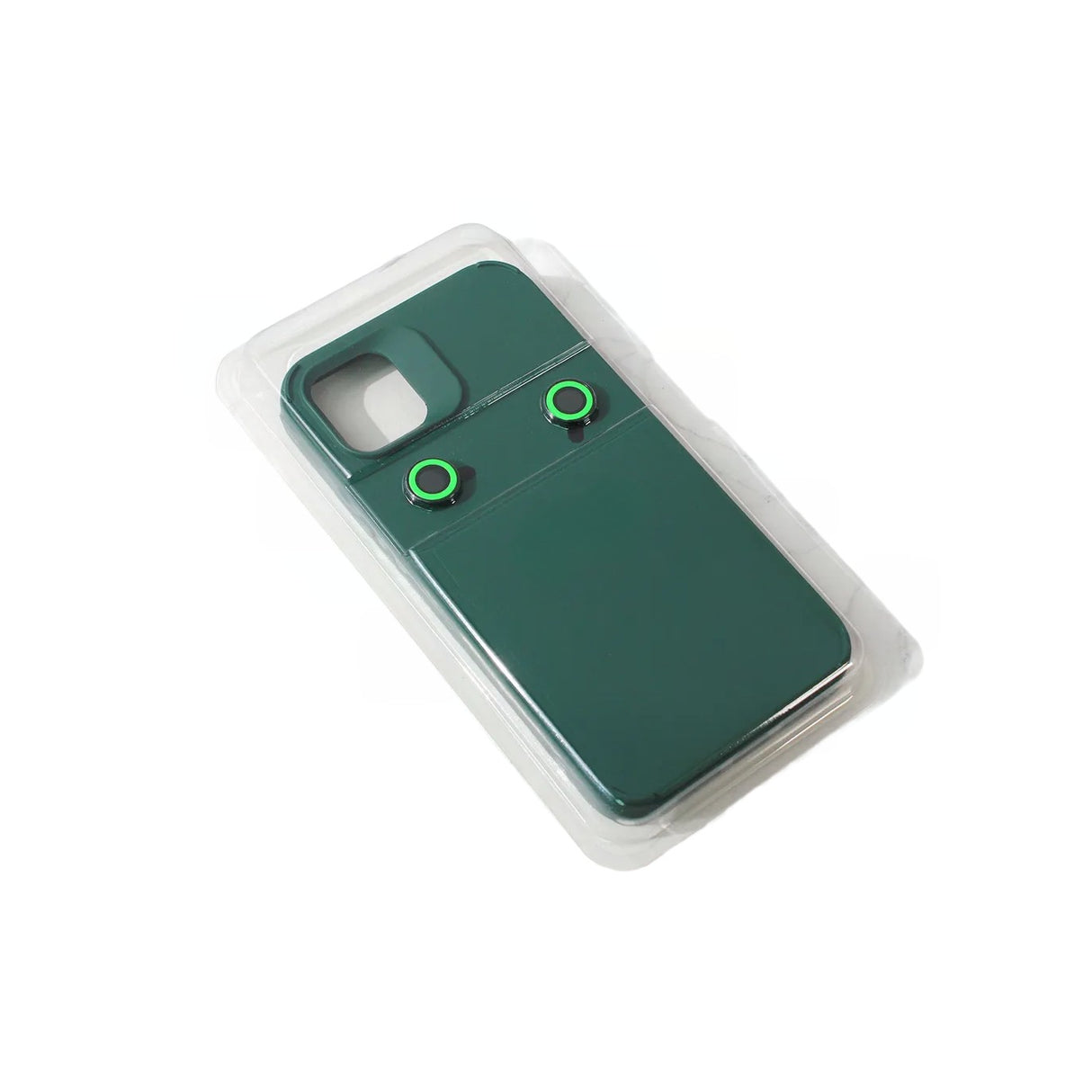 Husă iPhone 13 verde, interior microfibră moale anti-zgârietură, vedere spate