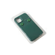 Husă iPhone 13 verde din silicon lichid mat cu lentile fosforescente, vedere frontală