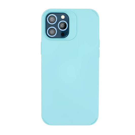Husa Apple iPhone 13 Pro, Vivimall, din Silicon Lichid, Interior din Microfibra, Lentile Fosforescente de Protectie Camera, Anti Amprenta, Rezistenta la Socuri, Bleu - vivimall.ro