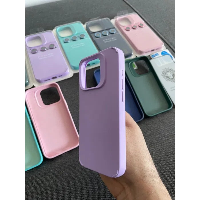 Husa Apple iPhone 14, Vivimall, din Silicon Lichid, Interior din Microfibra, Lentile Fosforescente de Protectie Camera, Anti Amprenta, Rezistenta la Socuri, Mov - vivimall.ro