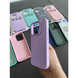 Husa Apple iPhone 14, Vivimall, din Silicon Lichid, Interior din Microfibra, Lentile Fosforescente de Protectie Camera, Anti Amprenta, Rezistenta la Socuri, Mov - vivimall.ro