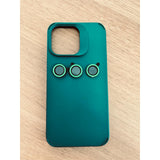 Husă iPhone 14 Pro Max silicon lichid verde, detaliu buton volum și mute switch