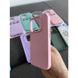 Husa Apple iPhone 15, Vivimall, din Silicon Lichid, Interior din Microfibra, Lentile Fosforescente de Protectie Camera, Anti Amprenta, Rezistenta la Socuri, Roz - vivimall.ro