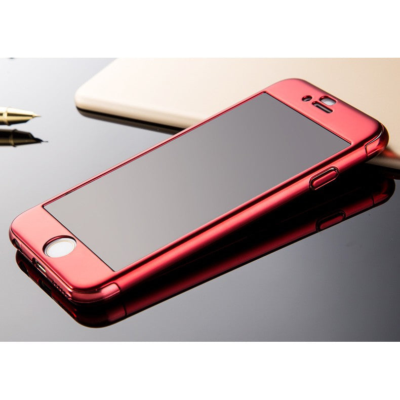 Husa Apple iPhone 6/6S 6 Joyroom (Fata + Spate) Rosu + Folie de protectie - vivimall.ro