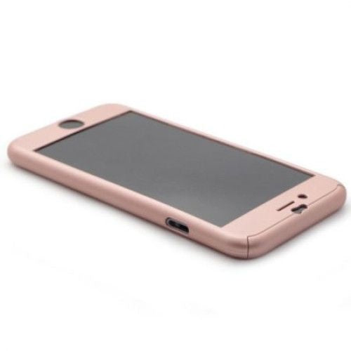 Husa Apple iPhone 6/6S IPAKY Full Cover 360 Roz Auriu + Folie Cadou - vivimall.ro