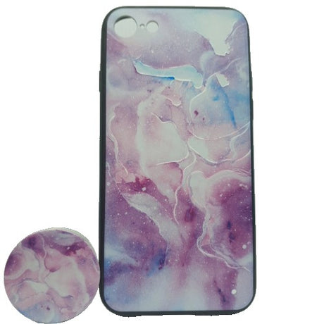 Husa Apple iPhone 6/6S Multicolor Model Galaxie + Popsocket inclus - vivimall.ro