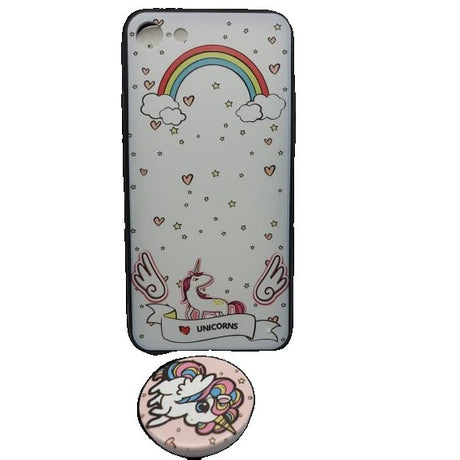 Husa Apple iPhone 6/6S Multicolor Model Unicorn Suport inclus - vivimall.ro