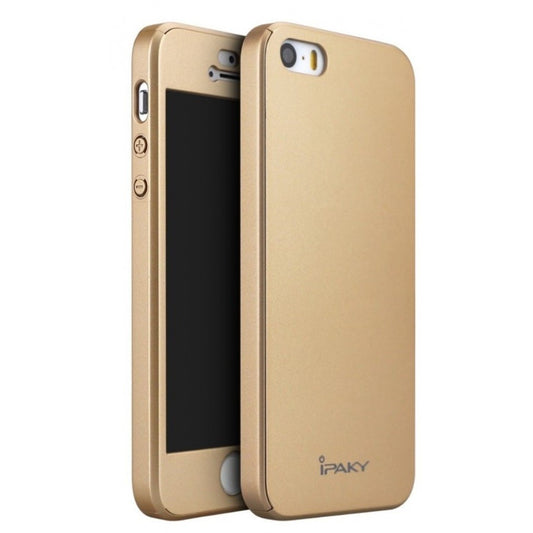 Husa Apple iPhone 6/6S Plus IPAKY Full Cover 360 Auriu + Folie Cadou - vivimall.ro