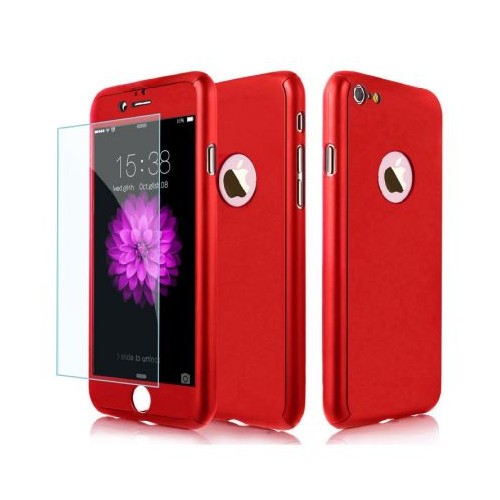 Husa Apple iPhone 6/6S Plus IPAKY Full Cover 360 Rosu + Folie Cadou - vivimall.ro