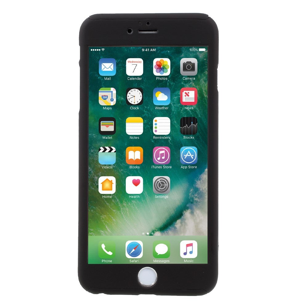 Husa Apple iPhone 6 Plus/6S Plus Full Cover 360 Negru + Folie de protectie - vivimall.ro