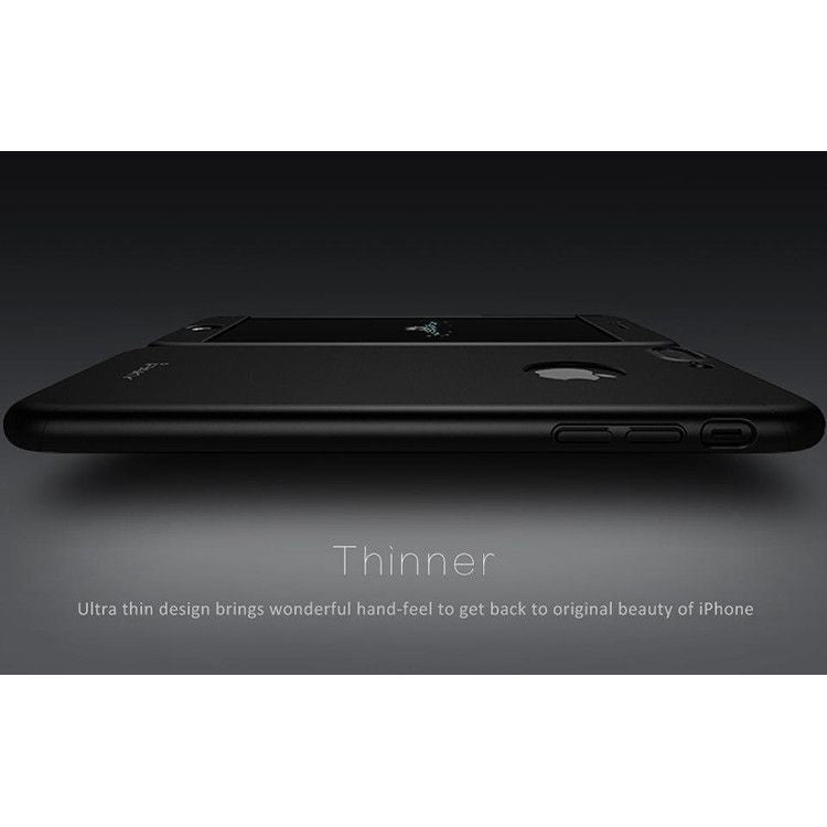 Husa Apple iPhone 7 IPAKY Full Cover 360 Negru + Folie Cadou - vivimall.ro