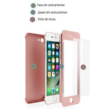 Husa Apple iPhone 7 IPAKY Full Cover 360 Roz Auriu + Folie Cadou - vivimall.ro