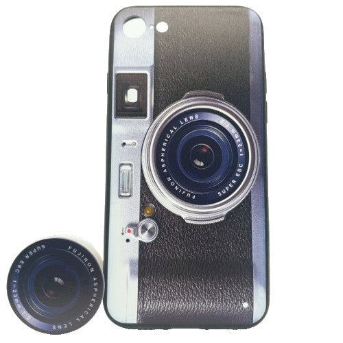 Husa Apple iPhone 7 Plus/8 Plus Multicolor Model Camera Foto Retro + Popsocket inclus - vivimall.ro