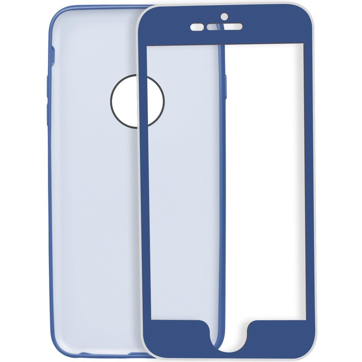 Husa Apple iPhone 7 Plus Full Silicone 360 Albastru - vivimall.ro