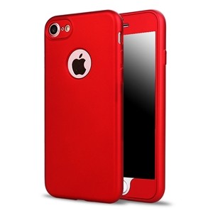 Husa Apple iPhone 7 Plus Full Silicone 360 Rosu - vivimall.ro