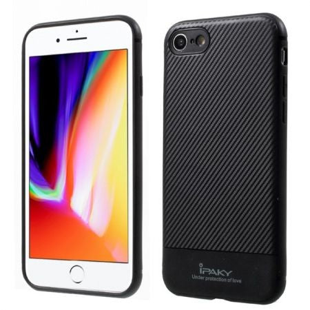 Husa Apple iPhone 7 Plus IPAKY Carbon Fiber Negru - vivimall.ro