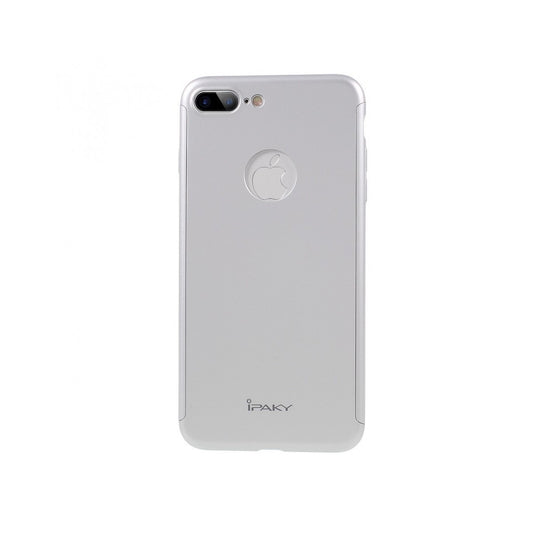 Husa Apple iPhone 7 Plus IPAKY Full Cover 360 Argintiu + Folie Cadou - vivimall.ro