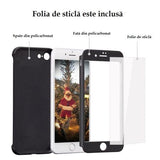 Husa Apple iPhone 8 IPAKY Full Cover 360 Negru + Folie Cadou - vivimall.ro