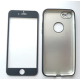 Husa Apple iPhone 8 Plus Full Silicone 360 Negru + Folie de protectie - vivimall.ro