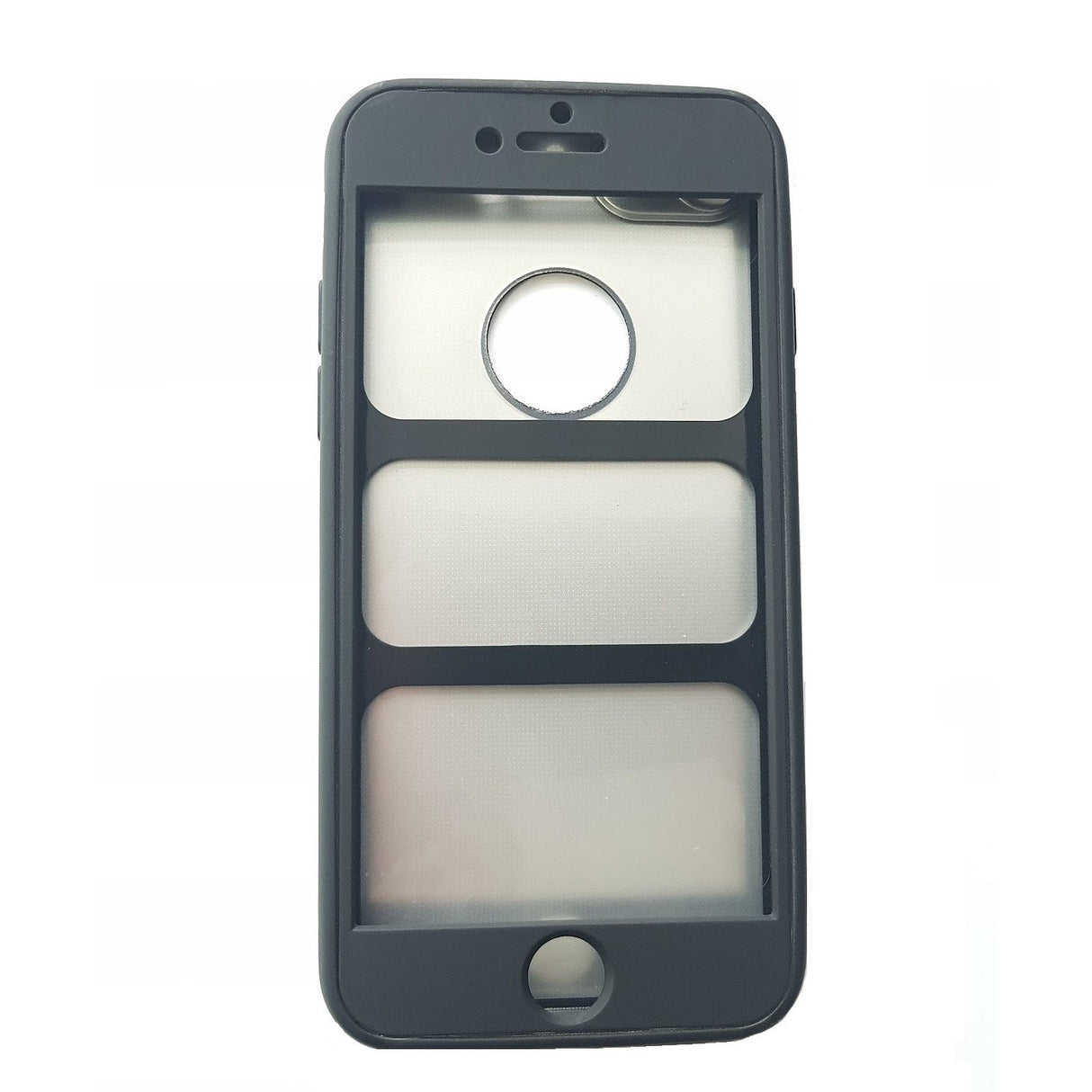 Husa Apple iPhone 8 Plus Full Silicone 360 Negru + Folie de protectie - vivimall.ro