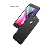 Husa Apple iPhone 8 Plus IPAKY Full Cover 360 Negru + Folie Cadou - vivimall.ro