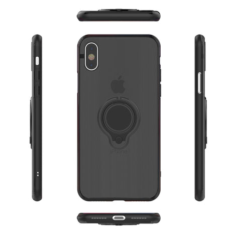 Husa Apple iPhone X Armor Ring cu inel magnetic Negru - vivimall.ro