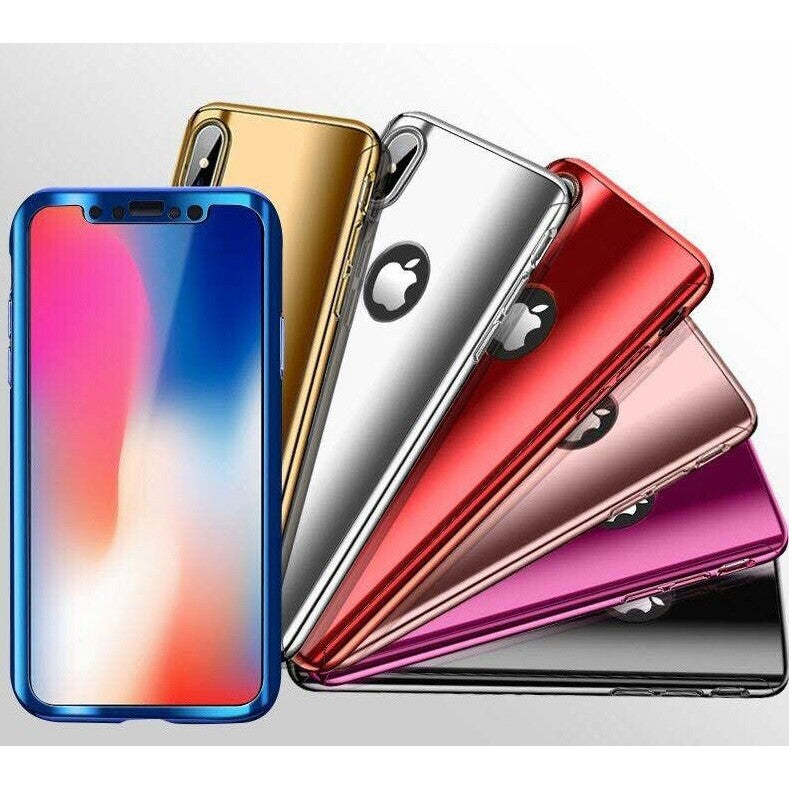 Husa Apple iPhone X Full Cover 360 Negru lucios + Folie de protectie - vivimall.ro