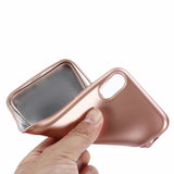 Husa Apple iPhone X Full Silicone 360 Roz Auriu + Folie de protectie - vivimall.ro