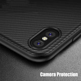 Husa Apple iPhone X IPAKY Carbon Fiber Negru - vivimall.ro