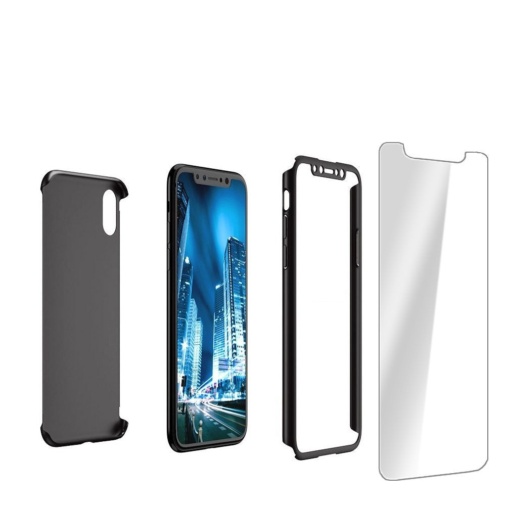 Husa Apple iPhone X IPAKY Full Cover 360 Negru + Folie Cadou - vivimall.ro