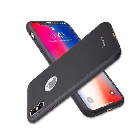 Husa Apple iPhone X IPAKY Full Cover 360 Negru + Folie Cadou - vivimall.ro