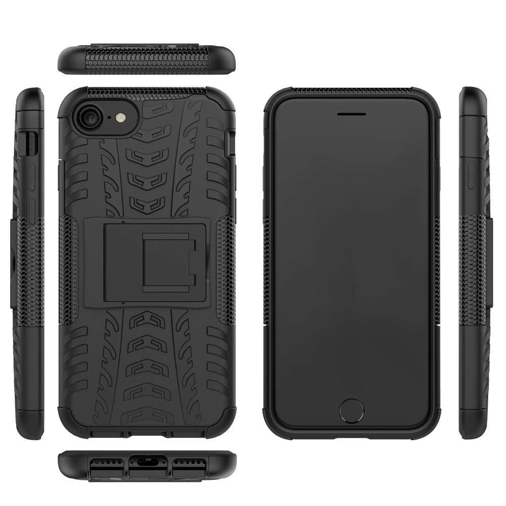 Husa compatibila cu Huawei P Smart 2020 Defender Model 3 cu Suport, Negru - vivimall.ro