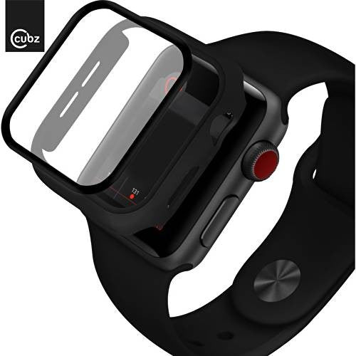 Husa Apple Watch Seria 4/5 44 mm, full cover 360 cu folie sticla inclusa, negru - vivimall.ro