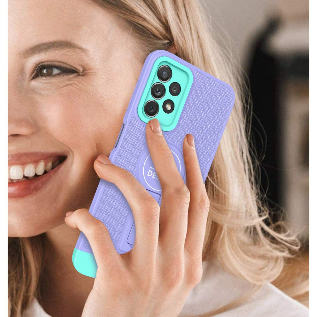 Husa Armor Design cu Stand pentru Apple iPhone 11 Pro Max, Mov/Albastru, Suport Auto Magnetic, Wireless Charge, Protectie Antisoc, Flippy - vivimall.ro