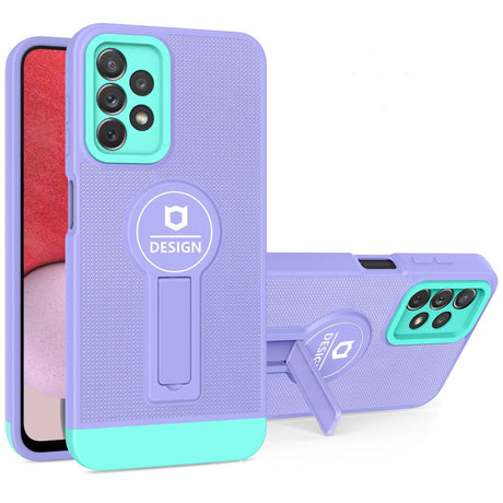 Husă iPhone 11 Armor Design mov/albastru, detaliu suport vertical și prindere magnetică