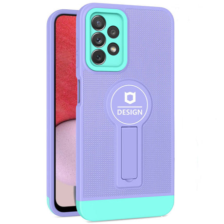 Husă Armor Design mov/albastru pentru iPhone 11 cu stand integrat, vedere frontală