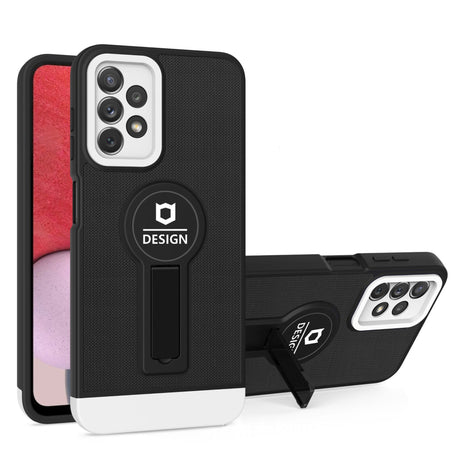 Detaliu stand integrat al husei Armor Design pentru iPhone 11 Pro, poziție verticală de vizionare