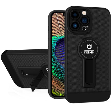Husa Armor Design cu Stand pentru iPhone 12 Pro, Negru, Suport Auto Magnetic, Wireless Charge, Protectie Antisoc, Flippy - vivimall.ro