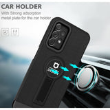 Husa Armor Design cu Stand pentru iPhone 13, Negru, Suport Auto Magnetic, Wireless Charge, Protectie Antisoc, Flippy - vivimall.ro