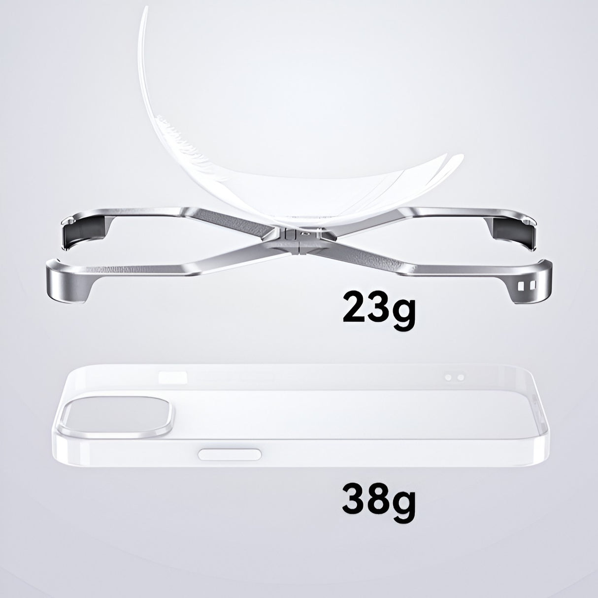 Carcasă Armor X iPhone 15 cu spate transparent antirayuri și sistem X-MOUNT, vedere spate