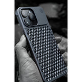 Carcasă răcire 3D iPhone 15 Pro Max gri, design inspirat Apple Mac Pro, vedere generală