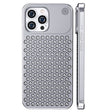 Husă iPhone 15 Pro Max din aliaj de aluminiu argintiu cu structură de răcire 3D, vedere frontală