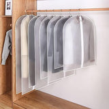 Set 5 Husa de Depozitare cu Fermoar, Vivimall, pentru Haine, de Protectie, pentru Voiaj, Netesut, Rezistent la Praf, 60x140 cm, Transparent-Alb - vivimall.ro