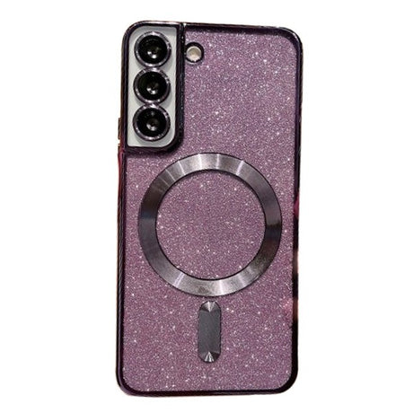 Husa de Protectie 2 in 1, Flippy, Husa pentru Samsung Galaxy S23, Glitter Chrome Magsafe, din TPU, Magnetica, cu Protectie Lentila, Mov - vivimall.ro