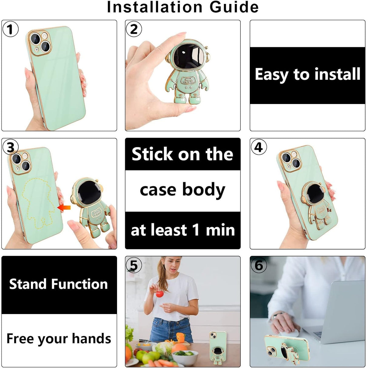Husă TPU iPhone 14 verde pe telefon, vedere lifestyle cu suport activat pentru vizionare