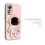 Detaliu suport integrat husă Astronaut pentru Honor 70, material TPU roz flexibil