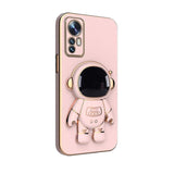 Husă Honor 70 model Astronaut 2 în 1, TPU roz cu suport integrat, vedere frontală