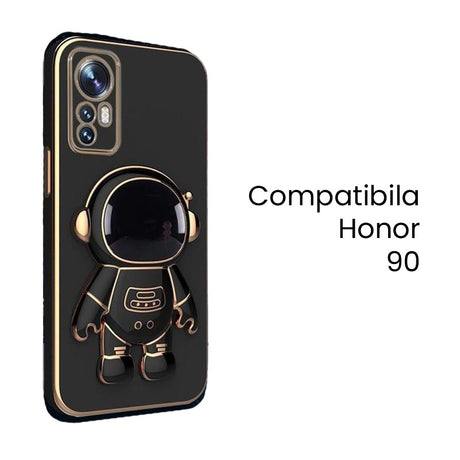Husa de Protectie 2 in 1, Vivimall, Husa de Protectie pentru Honor 90, Model Astronaut, Husa cu Suport, din TPU, Negru - vivimall.ro