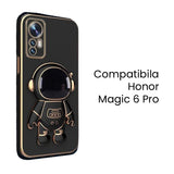 Husă protecție Honor Magic 6 Pro TPU negru model Astronaut, detaliu suport rabatabil
